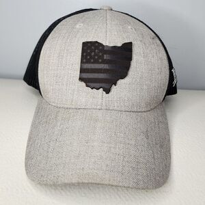 Branded Bills Yupoong USA Ohio Gray Patch The Classics Trucker Hat Snapback